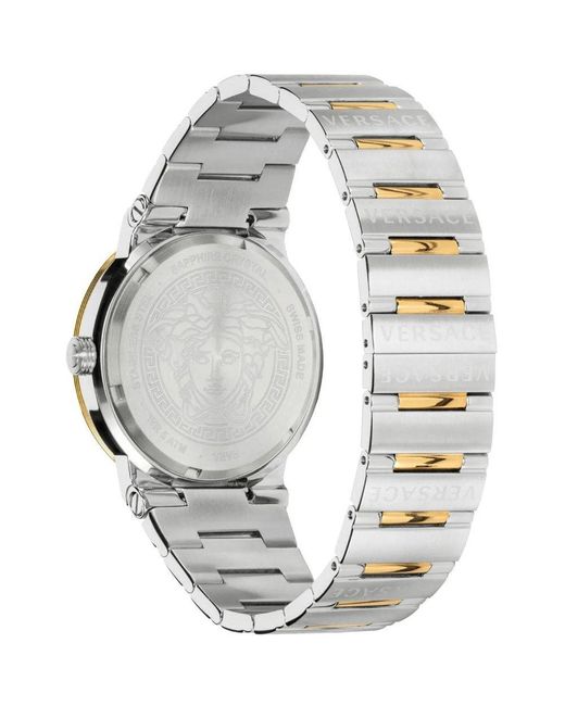 Versace Greca Logo Horloge in het Metallic