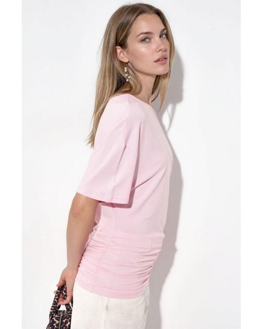 Busem Boothals Jersey Blouse in het Pink