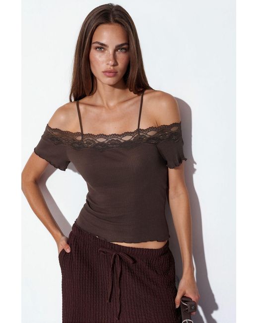 Busem Black Ribbed Cotton Square-Neck Cami Top