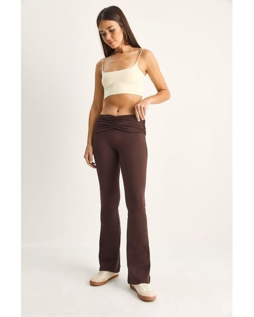 Bianco Lucci Natural High-Waist Flare Leggings