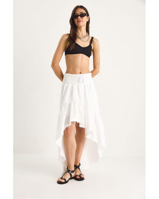 Bianco Lucci Gelaagde Midi Rok Met Structuur in het Multicolor