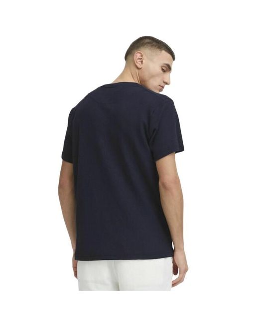 Solid Solid Casual T-Shirt in het Blue voor heren