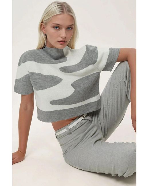 Hiccup Multicolor Abstract Knitwear Top