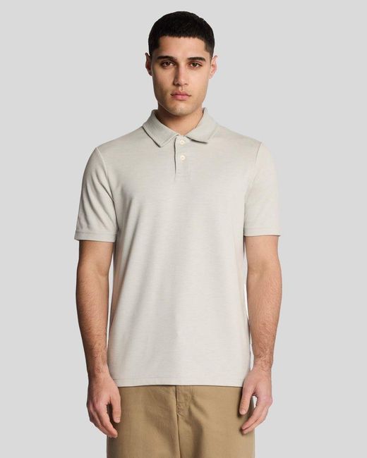 Lyle & Scott White Two Tone Polo Shirt for men
