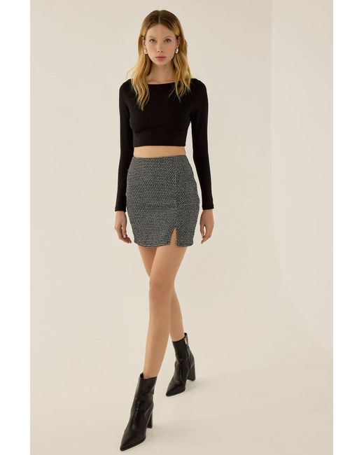 Hiccup Dunne Mini Splitrok in het Black