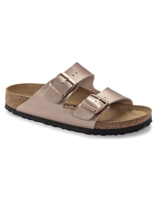 Birkenstock Brown Arizona Birko-Flor Metallic Sandals