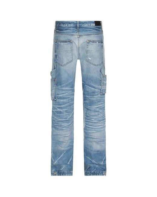 Amiri Blue Straight Fit Carpenter Faded Jeans Cotton for men
