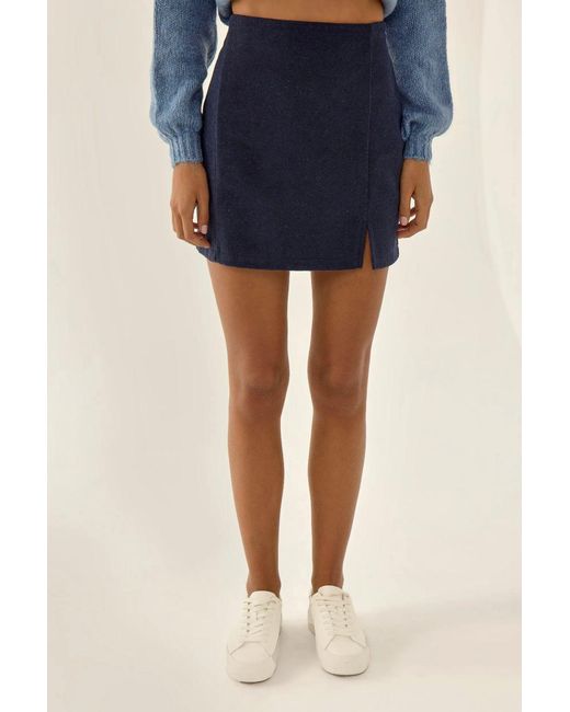 Hiccup Blue High Waist Mini Skirt