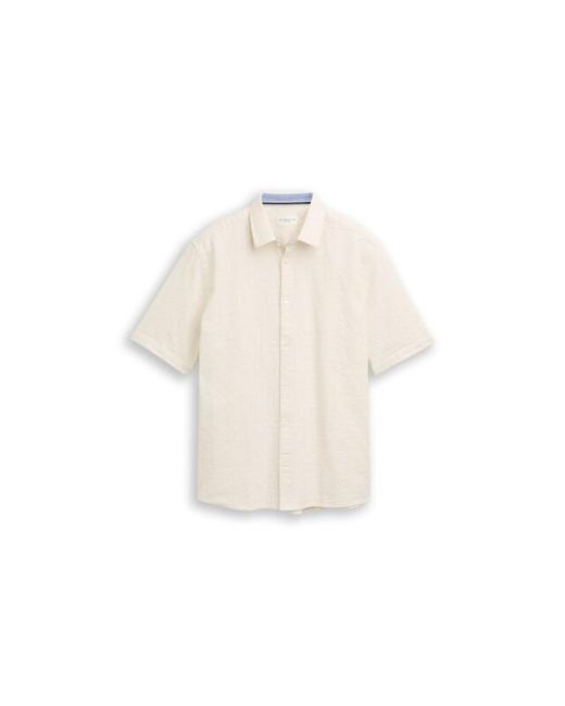 Tom Tailor Comferd Structure Shirt in het Natural voor heren