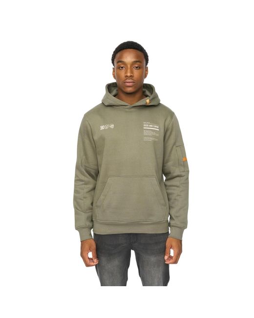 Duck and Cover Green Skullmatic Hoodie (Dark) for men