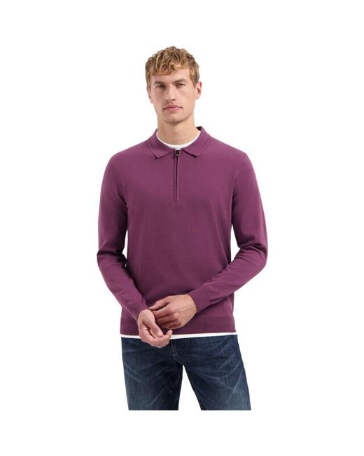 No Excess Pullover Polo Zip Dark Wine in het Purple voor heren