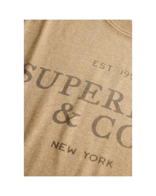 Superdry 1954 Company Relaxed Tee Zand in het Natural voor heren