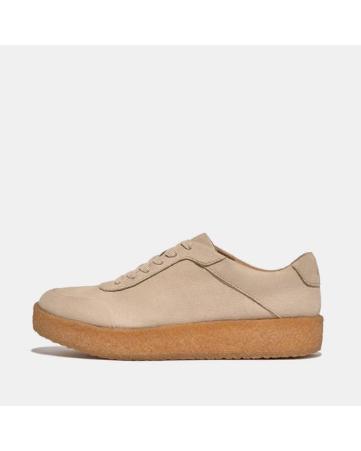 Fitflop Brown Fit Flop Rally Tumbled-Nubuck Crepe Trainers