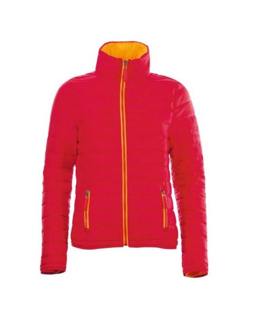 Sol's Red Ladies Ride Padded Water Repellent Jacket Nylon