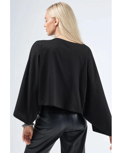 Busem Losse Pasvorm Bootnek Blouse in het Black