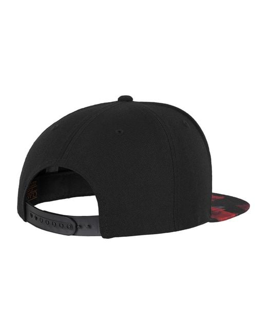 Flexfit Black Snapback Mütze (Schwarz/Rot)