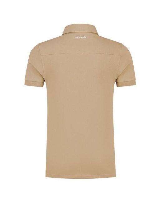 MORSE CODE Polo in het Natural voor heren
