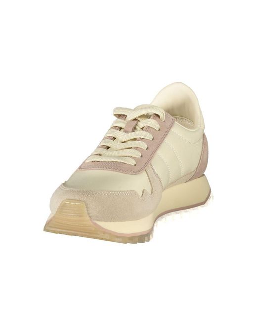Blauer Lederen Sneaker in het Natural
