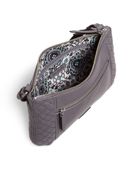 Vera Bradley Leather Carryall Small Crossbody Bag in Gray Lyst