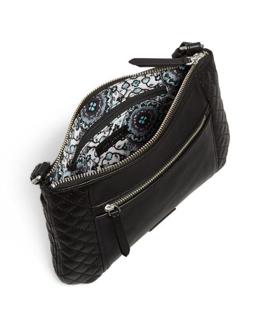 Vera Bradley Leather Carryall Small Crossbody Bag in Black Lyst