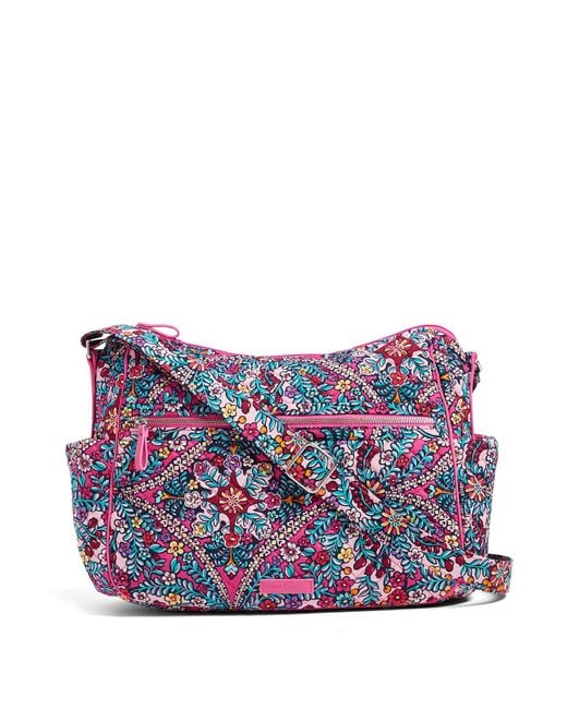 Vera Bradley Cotton Large On The Go Crossbody Bag in Pink - Lyst