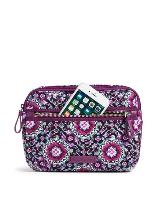 Vera Bradley Cotton Iconic Rfid Little Crossbody Bag in Purple Save