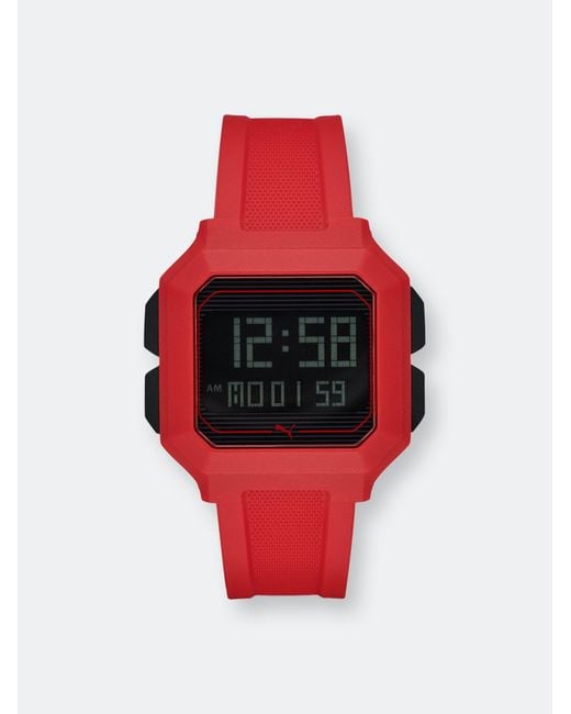 Puma red shop watch