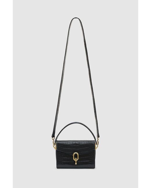 Anine Bing mini Taylin tote bag Black Grey Leather Cotton ref.550339 - Joli  Closet