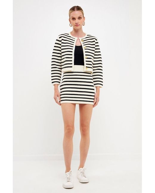 English Factory Knit Striped Sweater Cardigan Lyst
