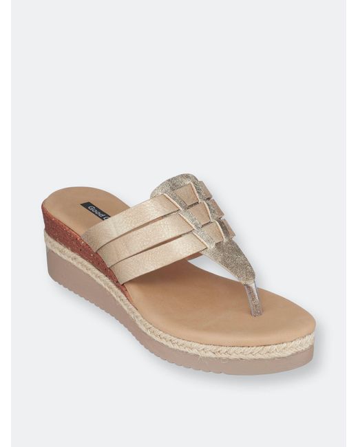 Gc Shoes Garson Gold Wedge Sandals in White Lyst