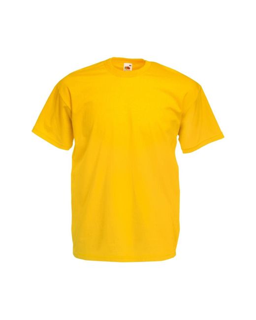 Fruit Of The Loom Valueweight Short Sleeve T-shirt in Yellow for Men | Lyst