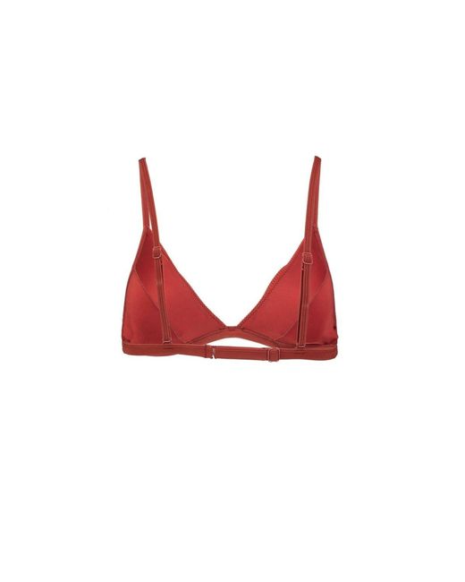 PUMA Triangle Ribbed Bikini Top in Red | Lyst