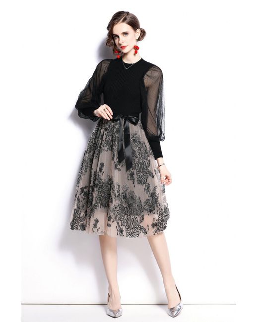 Kettle Design Casual One Piece Dress Knee Length for Women