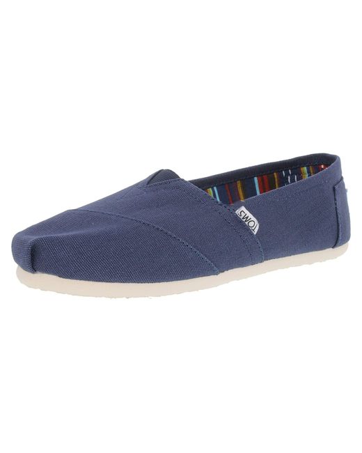 TOMS Classic Canvas Ankle-high Slip-on Shoes in Blue | Lyst