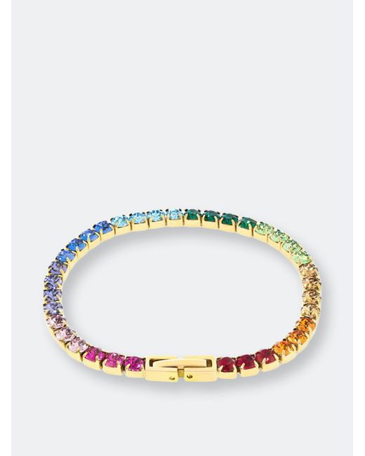 Princess Rainbow Sapphire Tennis Bracelet  EJI