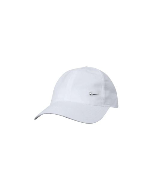 Nike Childrens/kids H86 Metal Swoosh Cap in White | Lyst