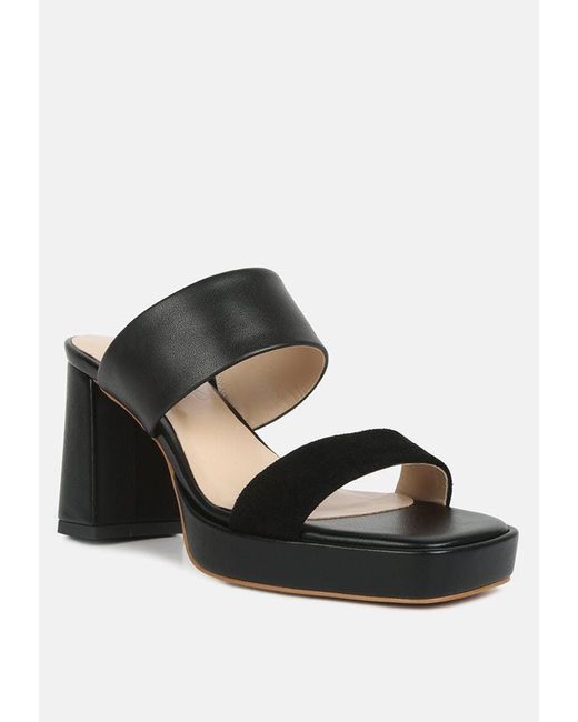 Rag & Co Eddlia Slip On Platform Sandals in Black | Lyst