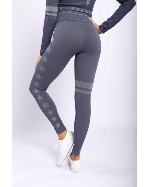 Mono B Clothing Stars And Stripes Seamless High-waisted Legging in Blue ...