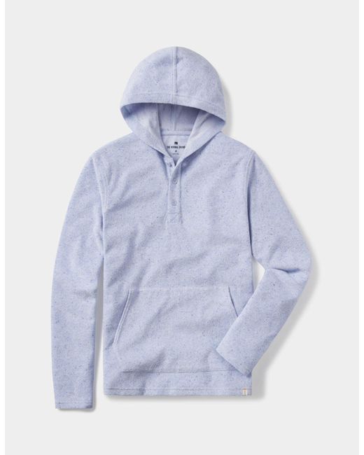 The Normal Brand Towel Terry Henley Hoodie in Blue Lyst