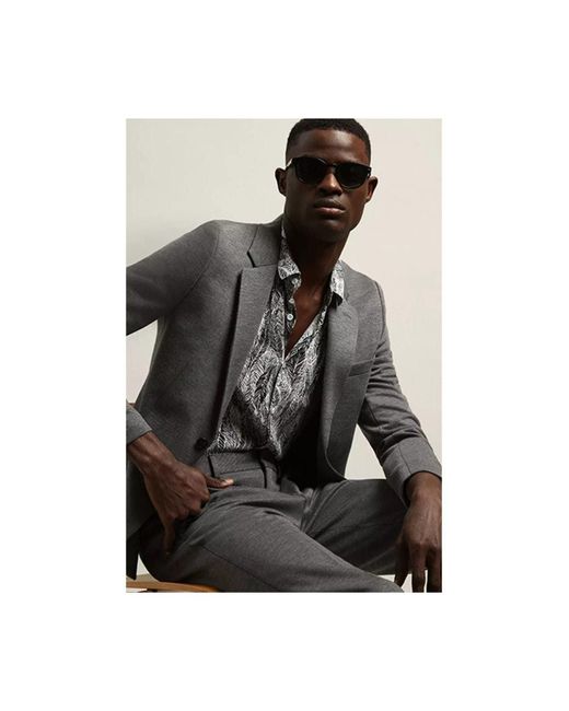 Burton Jersey Slim Suit Jacket in Gray for Men | Lyst