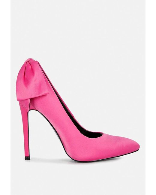 Rag & Co Hornet Fuchsia Satin Stiletto Pump Sandals in Pink | Lyst