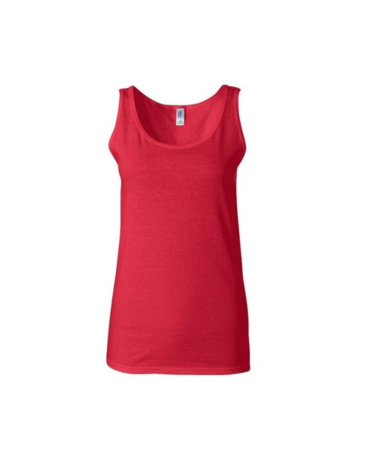 Gildan Soft Style Tank Top Vest in Red | Lyst