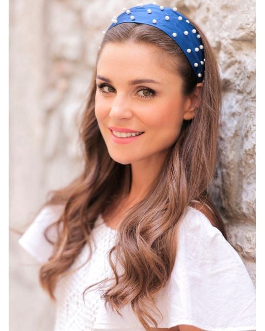 Shiraleah Pearl Wide Headband, Blue Lyst