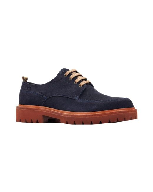 Base London Suede Chunky Heel Casual Shoes in Blue for Men | Lyst