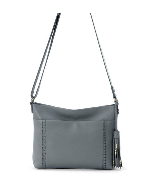 The Sak Melrose Leather Crossbody Handbag in Gray Lyst