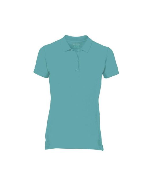 Gildan Premium Cotton Sport Double Pique Polo Shirt in Blue | Lyst