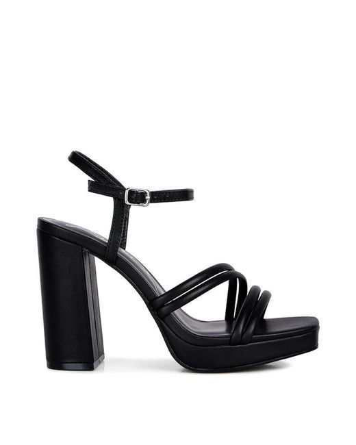 LONDON RAG High Heel Platform Strappy Sandals in Black | Lyst