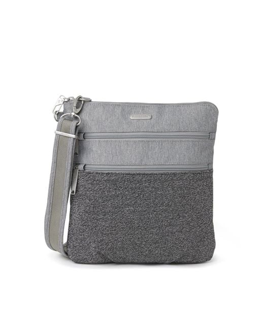 Baggallini Securtex Antitheft Large Crossbody Bag in Gray Lyst
