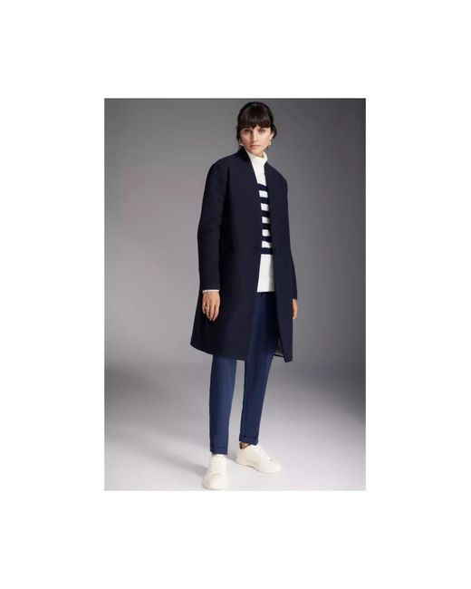 PRINCIPLES Stripe Single breasted Coat in Blue Lyst