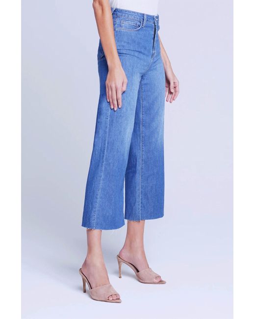 L'Agence Danica High Rise Cropped Wide Leg Jean in Blue | Lyst